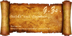 Gulácsi Zsombor névjegykártya